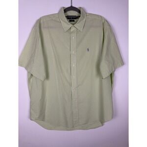 Ralph Lauren Shirt Mens Xl  Green Blake Plaid Short‎ Sleeve Button Down Pony